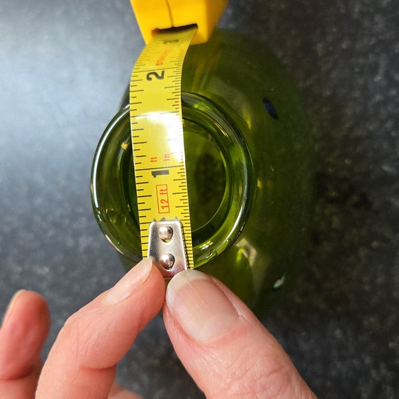 Sharon Fujimoto Handblown Sign Art Green Glass Flakes Bud Vase Vintage Japanese - Picture 6 of 13